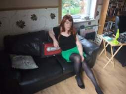 Anna Secret Poet Green Skirt on Couch 1