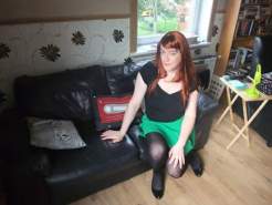 Anna Secret Poet Green Skirt on Couch 2