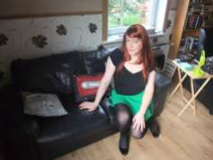 Anna Secret Poet Green Skirt on Couch 2
