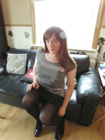 Redhead couch posing